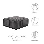 Channel tufted performance velvet ottoman in black/ gray by Modway additional picture 5