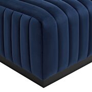 Channel tufted performance velvet ottoman in black/ midnight blue by Modway additional picture 2