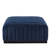 Channel tufted performance velvet ottoman in black/ midnight blue by Modway additional picture 3