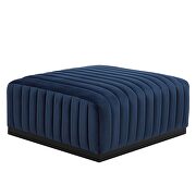 Channel tufted performance velvet ottoman in black/ midnight blue by Modway additional picture 4