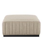 Channel tufted performance velvet ottoman in black/ beige by Modway additional picture 3