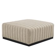 Channel tufted performance velvet ottoman in black/ beige by Modway additional picture 4