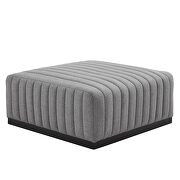 Channel tufted performance velvet ottoman in black/ light gray by Modway additional picture 4