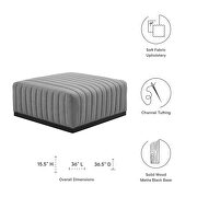 Channel tufted performance velvet ottoman in black/ light gray by Modway additional picture 5