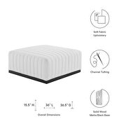 Channel tufted performance velvet ottoman in black/ white by Modway additional picture 5