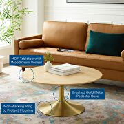 Wood coffee table in gold natural by Modway additional picture 2