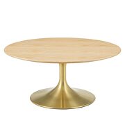 Wood coffee table in gold natural by Modway additional picture 6