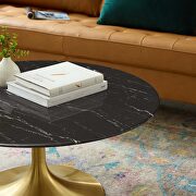 Artificial marble coffee table in gold black by Modway additional picture 3