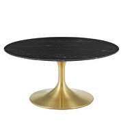 Artificial marble coffee table in gold black by Modway additional picture 6