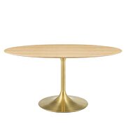 Oval wood dining table in gold natural by Modway additional picture 6