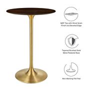 Wood bar table in gold cherry walnut by Modway additional picture 7