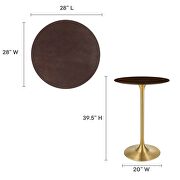 Wood bar table in gold cherry walnut by Modway additional picture 8