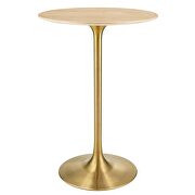 Wood bar table in gold natural by Modway additional picture 3