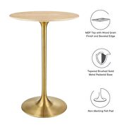 Wood bar table in gold natural by Modway additional picture 7