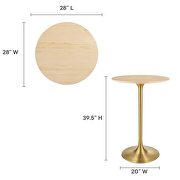 Wood bar table in gold natural by Modway additional picture 8