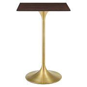 Square wood bar table in gold cherry walnut by Modway additional picture 6