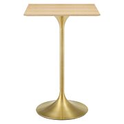 Square wood bar table in gold natural by Modway additional picture 6