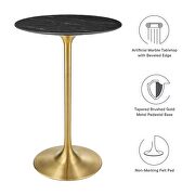 Artificial marble bar table in gold black by Modway additional picture 7