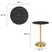 Artificial marble bar table in gold black by Modway additional picture 8