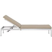 Outdoor patio aluminum chaise with cushions in silver/ beige by Modway additional picture 4