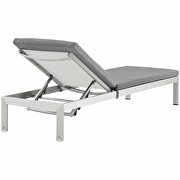 Outdoor patio aluminum chaise with cushions in silver/ gray by Modway additional picture 3