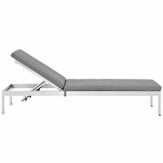 Outdoor patio aluminum chaise with cushions in silver/ gray by Modway additional picture 4