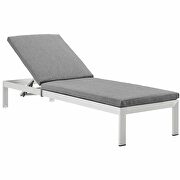 Outdoor patio aluminum chaise with cushions in silver/ gray by Modway additional picture 5