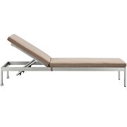 Outdoor patio aluminum chaise with cushions in silver/ mocha by Modway additional picture 4