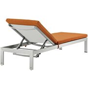 Outdoor patio aluminum chaise with cushions in silver/ orange by Modway additional picture 2