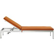 Outdoor patio aluminum chaise with cushions in silver/ orange by Modway additional picture 3