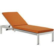 Outdoor patio aluminum chaise with cushions in silver/ orange by Modway additional picture 4