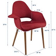 Dining armchair in red by Modway additional picture 5