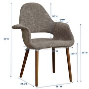 Dining armchair in taupe by Modway additional picture 5