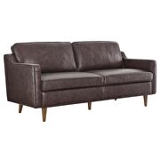 Brown finish genuine leather upholstery sofa by Modway additional picture 2