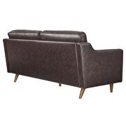Brown finish genuine leather upholstery sofa by Modway additional picture 6