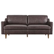 Brown finish genuine leather upholstery sofa by Modway additional picture 7