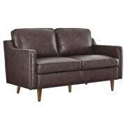 Brown finish genuine leather upholstery sofa by Modway additional picture 9