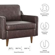 Brown finish genuine leather upholstery chair by Modway additional picture 3