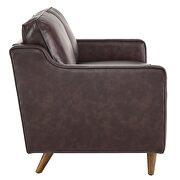 Brown finish genuine leather upholstery loveseat by Modway additional picture 5