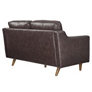 Brown finish genuine leather upholstery loveseat by Modway additional picture 6