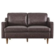 Brown finish genuine leather upholstery loveseat by Modway additional picture 7