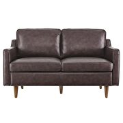 Brown finish genuine leather upholstery loveseat by Modway additional picture 7