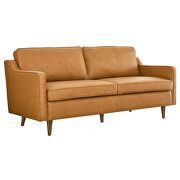 Tan finish genuine leather upholstery sofa by Modway additional picture 2