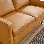 Tan finish genuine leather upholstery sofa by Modway additional picture 11