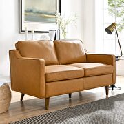 Tan finish genuine leather upholstery sofa by Modway additional picture 12