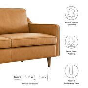 Tan finish genuine leather upholstery sofa by Modway additional picture 3