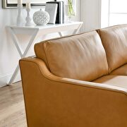 Tan finish genuine leather upholstery sofa by Modway additional picture 8