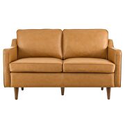 Tan finish genuine leather upholstery sofa by Modway additional picture 10
