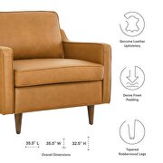 Tan finish genuine leather upholstery chair by Modway additional picture 3