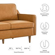 Tan finish genuine leather upholstery loveseat by Modway additional picture 3
